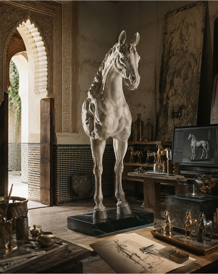 atelier sculpture équestre Maroc