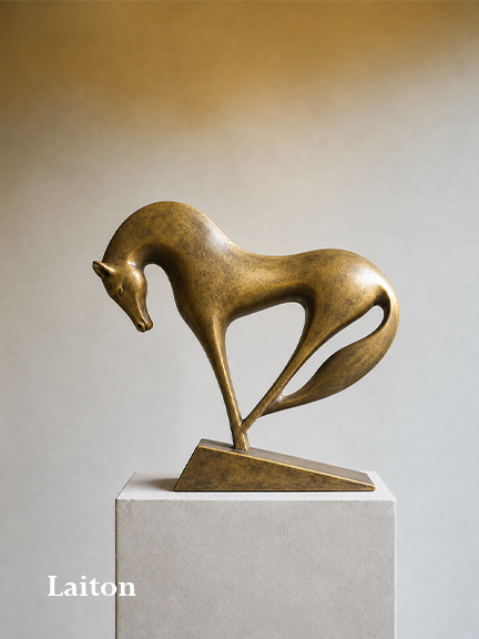 Sculpture de cheval en laiton sur mesure