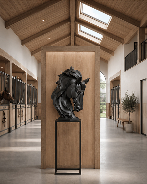 sculpture-tete-cheval-centre-equestre-interieur